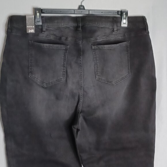 Torrid Jeans Women's Plus Size 24R Black Sky-High Skinny Denim Pants NWT - Picture 5 of 9